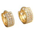 thumbnail image 1 of Guardurnaity 1 par de pendientes de moda exquisitos redondos anchos tres filas circón oreja anillo femenino aro pendiente joyería accesorios Ropa, zapatos y accesorios Miscelánea Oro, 1 of 6