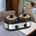thumbnail image 5 of Superjoe Dual Pot Slow Cooker 2x1.25 qt Food Warmer with Adjustable Temp Slow Cooker Buffet Server Stainless Steel, 5 of 8