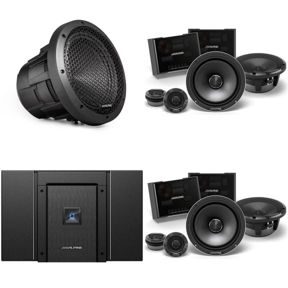Alpine HDA-V90 Status Hi-Res 5-Ch Amp w/ (2) HDZ-65C 6.5" & HDZ-W10 10" Sub Upgrade Bundle