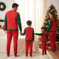 thumbnail image 3 of Family Matching Christmas Pajama Set Letter Print Long Sleeve Tops Pants Sleepwear, 3 of 8