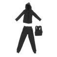 thumbnail image 5 of 3 Pieces 1/12 Scale Hoodie Pants and Vest Costume for 6in Doll Model Figures Black, 5 of 8