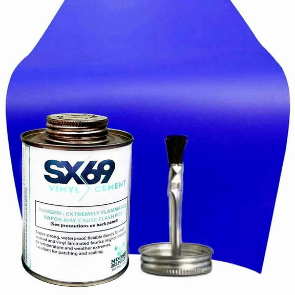 Moose Supply Bounce House Vinyl Repair Kit, 5' x 1' Patch, 8oz SX-69 Glue
