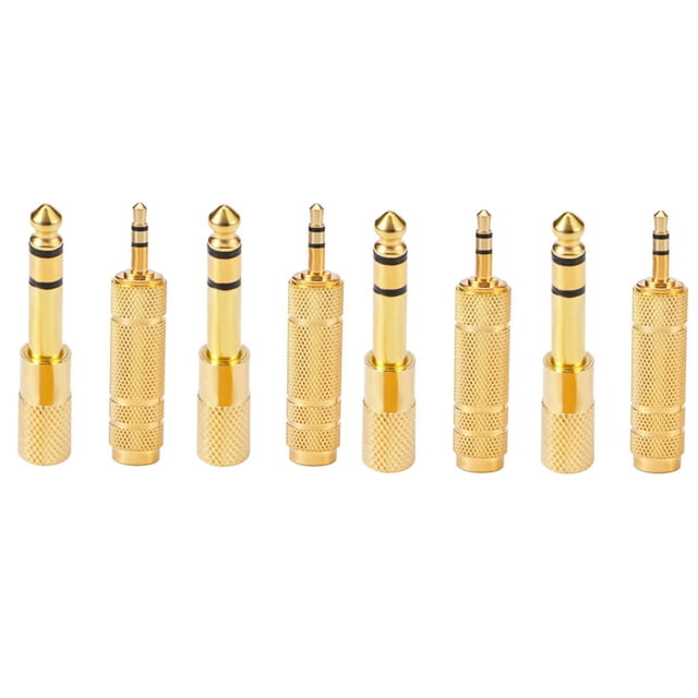 8x Adaptador de Auriculares 6.35 mm (1/4 Pulg.) Macho A 3.5 mm Hembra Adaptador , Metal