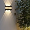 thumbnail image 2 of Eoozwa Solar Lights Outdoor Waterproof 3000K Warm Aluminum Dusk to Dawn Lighting Wall Sconce Up Down for Outside, Fence, Pool, Porch, Deck, 2 of 6