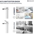 thumbnail image 5 of Grifo de baño Grifo mezclador para lavabo en cascada, encimera cuadrada de latón cromado, palanca de control elevada para lavabo monomando, grifos de baño, 5 of 5