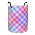 thumbnail image 2 of LNWH Laundry Basket, Plaid Texture Design Pattern Foldable Laundry Hamper With Handles Waterproof, Medium Size, 2 of 8