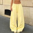 thumbnail image 2 of Resicozy Wide Leg Sweatpants for Women High Waisted Baggy Sweat Track Pants Drawstring Casual Lounge Pants with Pockets Yellow XL, 2 of 7