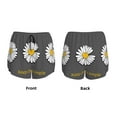 thumbnail image 6 of Goofa Keep Life Simple Daisy Flower Printed Women 2 in 1 Running Shorts,Quick Dry Athletic Workout Shorts,High Waisted Athletic Shorts with Liner Pockets-Small, 6 of 9