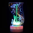 thumbnail image 1 of Guitarras LED 3D con luz nocturna que cambian de color para niños con base, 1 of 1
