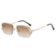 thumbnail image 5 of Gafas de sol con borde invertido y corte cuadrado sin marco, gafas de sol de moda para fotografía callejera, 5 of 6