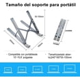thumbnail image 5 of Soporte de Laptop, Base para Laptop Aluminio, Soporte para Computadora Portátil, Ajuste de 6 Engranajes, Compatible con MacBook, Surface, DELL, HP, Portátiles 10-15.6 Pulgadas, 5 of 5