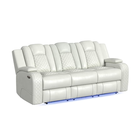 Picket House Furnishings Amias Power Motion Sofa in Pebble Oyster