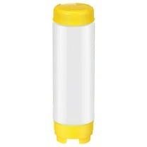 1 Pc Inverted Plastic Squeeze Bottles, Refillable Tip Large Valve Dispenser Condiment Squeeze Bottle for Sauces Ketchup Sour Cream Self Sealing Syrup Dispenser for Restaurants, 2.17x8.66 Inch, Yellow