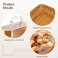 thumbnail image 4 of 2 PCS Imitation Rattan Bread Baskets, Wicker Bread Baskets with Acrylic Lids, Woven Bread Basket with Dustproof Cover, Fruit Tray, Rattan Food Serving Tray for Kitchens, Dining Tables, Restaurants, 4 of 6
