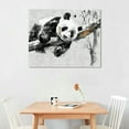 thumbnail image 3 of Nawypu  Canvas Print Wall Art Watercolor Explosion Black &amp; White Sleeping Panda Animals Wildlife Illustrations Pop Art Chic Portrait Relax/Calm for Living Room, Bedroom, Office, 3 of 5