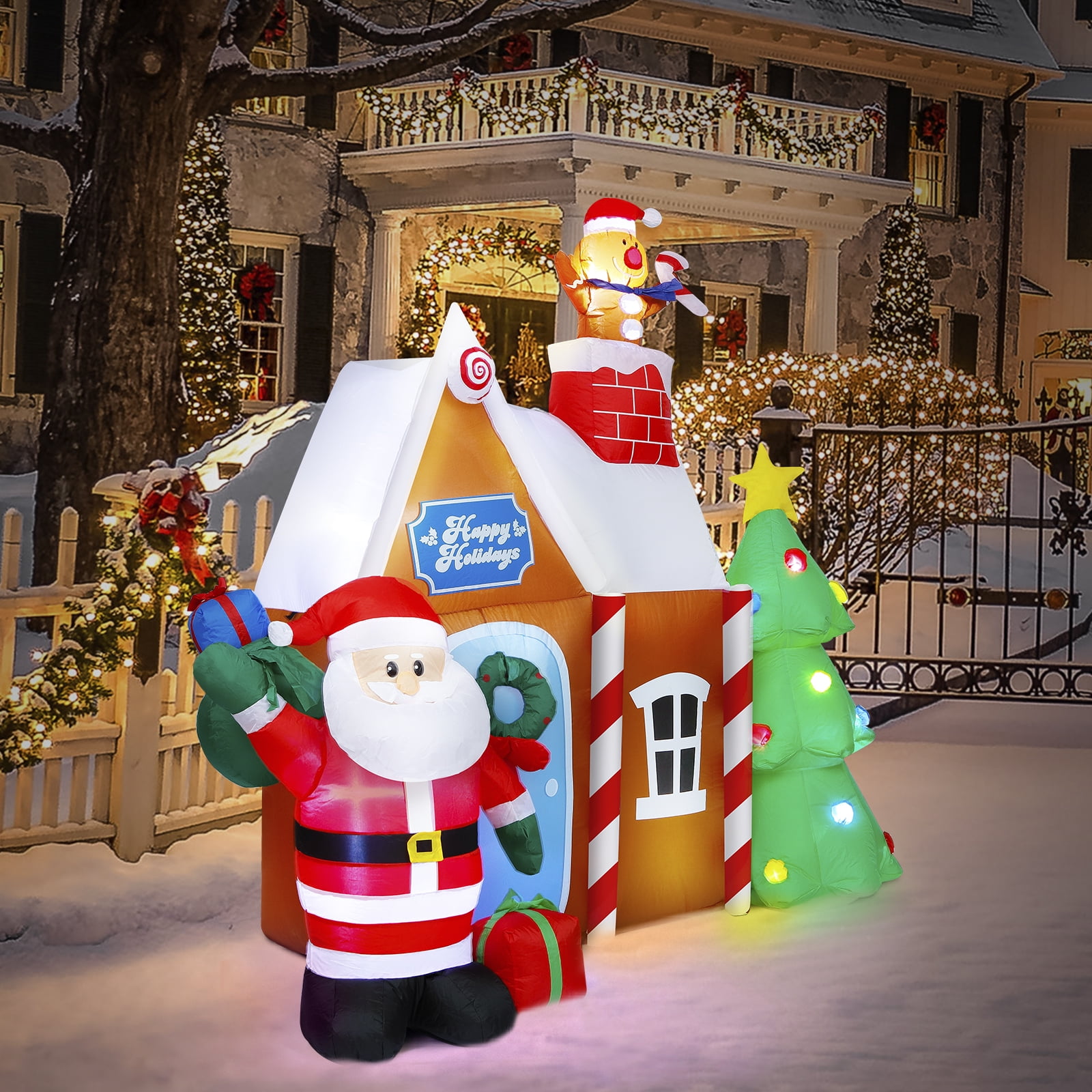 Outdoor Inflatable Decoration, Seizeen Lighted Christmas Blow Up ...