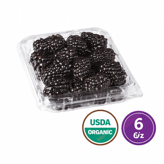 Fresh Organic Blackberries, 6 oz Container