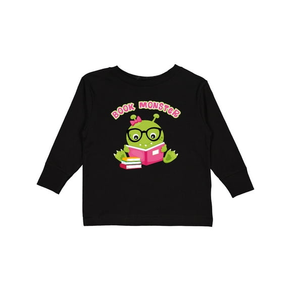 Inktastic Book Monster Girl Girls Long Sleeve Toddler T-Shirt