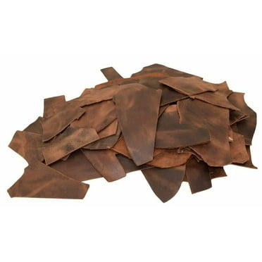 1 LB Scraps Full Grain Leather Tooling Crafts 100% Cowhide 5/6oz 2.0mm - Brown