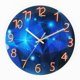 thumbnail image 1 of Reloj de pared de cristal azul estrellado de 30 x 30 cm, silencioso, no hace tictac, 1 of 3