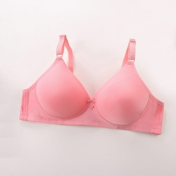 WCJM Women's Nylon,Spandex Rose Gold nylon bra Women's Sexy And Comfortable Large Size Thin Cup With No Steel Ring Uphold Four Breasted Printing Adjustable Bra