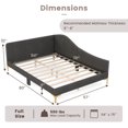 thumbnail image 3 of Costway Full Size Upholstered Daybed Rivet-Tufted Platform Bed with Metal Legs Wood Slats, 3 of 10
