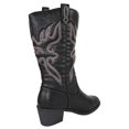 thumbnail image 3 of Women Cowgirl Cowboy Stitched Mid Calf Forever Boots Pointy Toe Western Black / Colored Stitching 10, 3 of 4