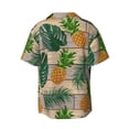 thumbnail image 4 of Goofa Pineapples Palm Leaves Printed Men's Casual Short-sleeved Shirt,Lightweight Breathable Button-down,Summer Casual men's top,Versatile Fashion shirt-3X-Large, 4 of 7