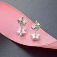 thumbnail image 3 of Boucles d'Oreilles en Argent, Point, Cœur, Triangle, Étoile, Chat Délicates pour Femmes, 3 of 4