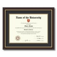 thumbnail image 1 of ArtToFrames 12x16" Diploma Frame - Framed in Mahogany and Gold Slope Frame with Black and Gold Mats, Comes with 060 Plexi Glass and a wire hanging set for Wall Hanging (Diploma-4447-12x16), 1 of 5
