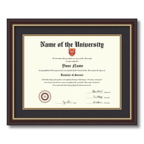 ArtToFrames 12x16 inch Diploma Frame - Framed in Mahogany and Gold Slope Frame with Black and Gold Mats, Comes with Regular Plexi Glass and Wire Hanger for Wall Hanging (D-4447-12x16)