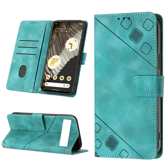 Compatible with Google Pixel 7A Classic Embossed PU Leather Case with Card Holder Shockproof Cover