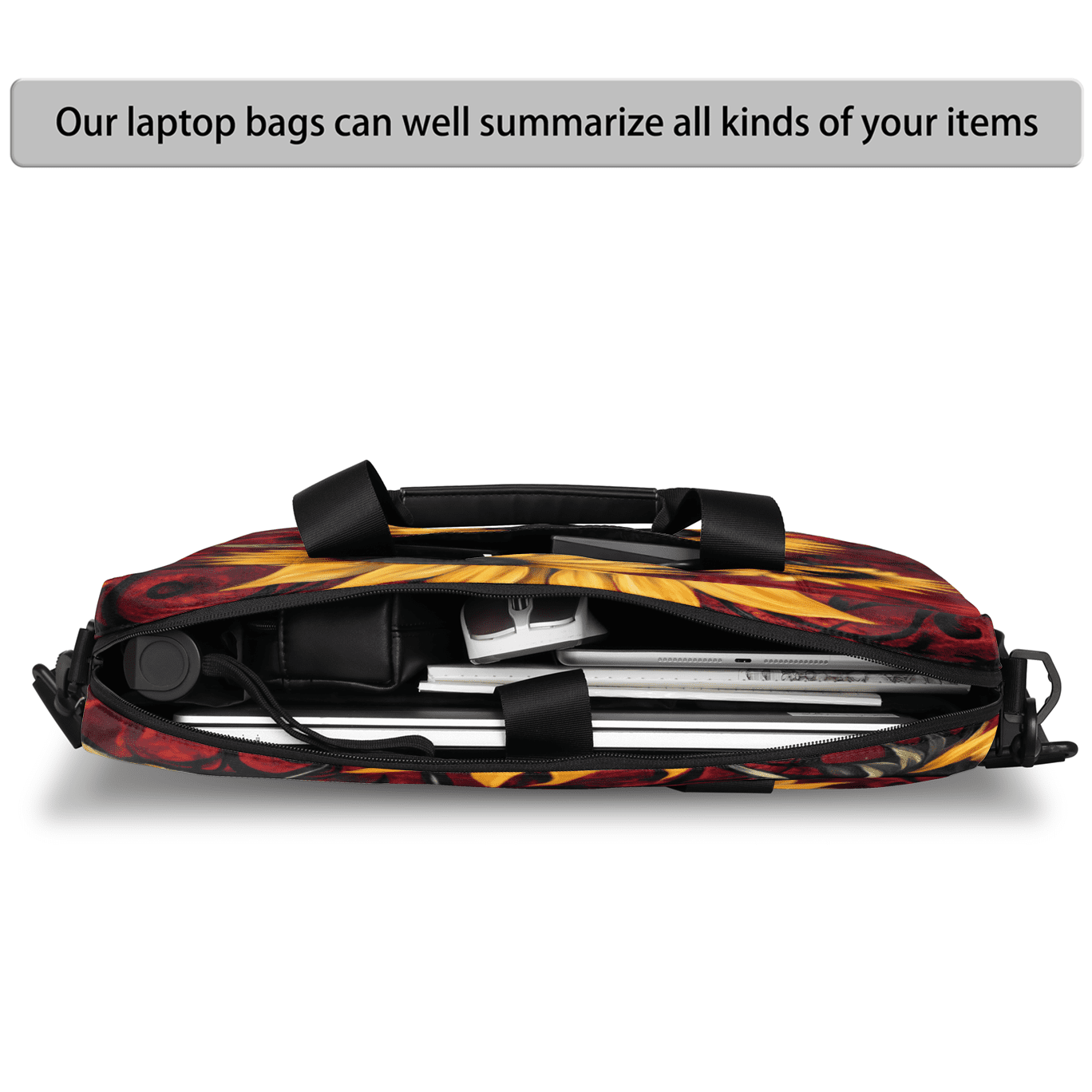 Herdesigns Sunflower Laptop Bag for Women Men, Computer Case Briefcase Messenger Bags, 15-15.6 inch Laptop Sleeve Shoulder Bag