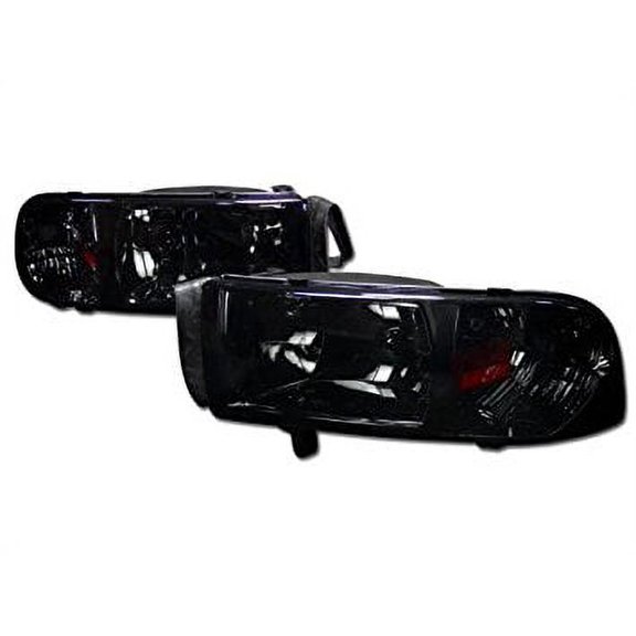 Topline Autopart Crystal Smoke Clear Head Lights Lamps Signal Corner Amber K2 1Pc 94-02 Dodge Ram