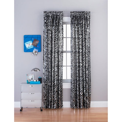 Zebra Foil Sheer Girls Bedroom Curtain Panel - Walmart.com ... on {keyword}