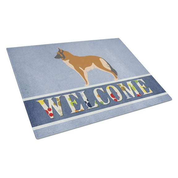 Caroline's Treasures Belgian Tervuren Welcome Glass Cutting Board Large