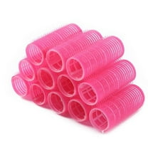 Trianu 12Pcs Medium Size Hair Roller-Self Grip Hair Curler Medium Sized Hairdressing Tools, Salon Curly Style for Short Hair, Pack of 12 Medium 1.2 inch (Random Color)