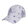 thumbnail image 6 of Lsque Stripes and Sprigs of Lavender Baseball Cap Trucker Low Profile Hat Golf Dad Hat Adjustable Original Classic Unconstructed Plain Cap Men Women, 6 of 9