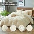 thumbnail image 5 of BLEUM CADE Luxury Fluffy Fuzzy Queen Bedding Comforter Set,4 Pieces Shaggy Duvet Cover Set,Furry Plush Velvet Bed Comforter Cover with Zip Closure,Queen,Creamy-White, 5 of 7