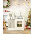 thumbnail image 2 of Arlopu Wooden Play Kitchen for Kids, Ultimate Interactive Kitchen Playset with Sink, Faucet, 6pcs Cookware & Educational Clock, 2 of 7