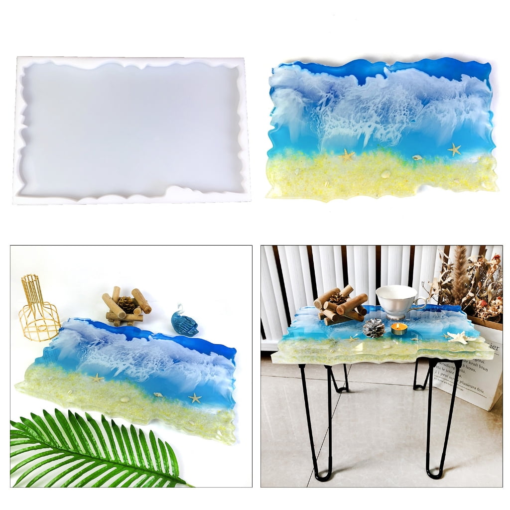 WINDLAND River Table Silicone Mold Large Irregular Rectangle Tabletop Molds Resin Epoxy Clay Craft DIY Ornament Jewelry Making