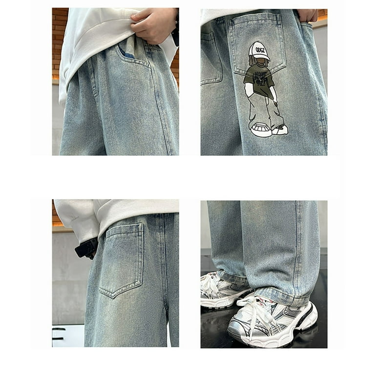 Lässige Straight Leg Denim Jeans Kinder bekleidung Mid Waist Pants für Baby New