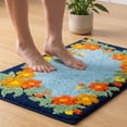 thumbnail image 2 of Unique Bargains Modern Printed Soft Absorbent Shaggy Bath Mat Non Slip Blue 32" x 20", 2 of 5