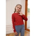 thumbnail image 3 of Sherrylily Girls Kids Crop Tops Long Sleeve Daisy Printed Fashion Pullover, 3 of 6