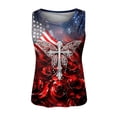 thumbnail image 4 of WEIWEN Womens July 4th Tank Tops Casual Summer Sleeveless 4th of July Outfits for Women Patriotic Shirts Loose Fit Muscle Beach Workout Running Athletic Tunic Tops Red, S, 4 of 5