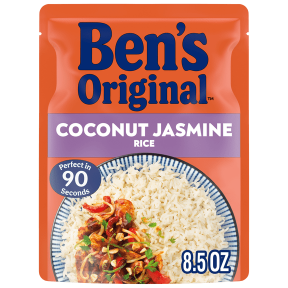 BEN'S ORIGINAL Ready Rice Coconut Jasmine Flavored Rice, Easy Dinner Side, 8.5 Ounce Pouch