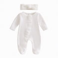 thumbnail image 4 of JUMEYU Newborn Boy Clothes Long Sleeve Newborn Baby Boy Girl Clothes Baby Romper Neutral Jumpsuit Fall Winter Outfit 0 3 6 9 12 18 24 Months (White,0-3 Months), 4 of 5