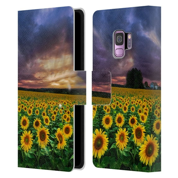 Head Case Designs Officially Licensed Celebrate Life Gallery Florals Stormy Sunrise Leather Book Wallet Case Cover Compatible with Samsung Galaxy S9