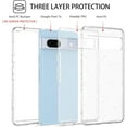 thumbnail image 2 of Google Pixel 7a Phone Case, Glitter Bling Sparkle 3 in 1 Heavy Duty Cover Hybrid Hard PC Rugged Shockproof Transparent Protective Phone Case for Pixel 7a, Clear, 2 of 8