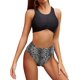 thumbnail image 1 of Top de Bikini Corto con Escote Redondo Deportivo para Mujer Trajes de baño de Dos Piezas con Cintura Alta Negro G Negro G Xishao ropa, 1 of 2